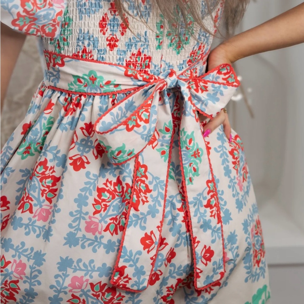 Peach Love California Floral Puff Sleeve Romper - Picture 7 of 7